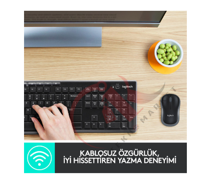 LOGITECH MK270 KABLOSUZ USB ALICILI TÜRKÇE Q KLAVYE & MOUSE SETİ-SİYAH 920-004525