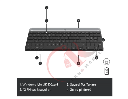 LOGITECH MK270 KABLOSUZ USB ALICILI TÜRKÇE Q KLAVYE & MOUSE SETİ-SİYAH 920-004525