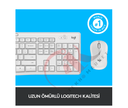 LOGİTECH MK295 SESSİZ KABLOSUZ TÜRKÇE Q KLAVYE & MOUSE SETİ BEYAZ 920-010089