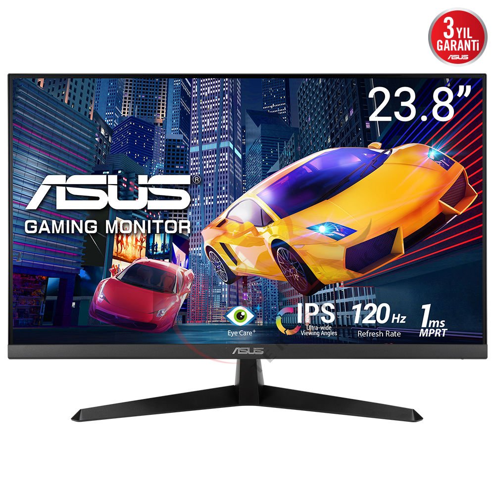 ASUS VY249HGR 23.8 IPS 1920x1080 1ms 120Hz 250cd HDMI VGA VESA 3YIL EYECARE PLUS FLICKER-FREE ÇERÇEVESİZ DÜŞÜK MAVİ IŞIK Antibakteriyel Kaplama MONİTÖR