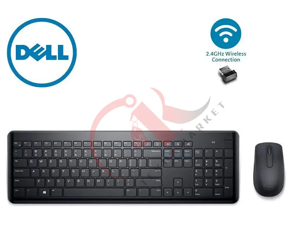 Dell KM3322W Kablosuz Klavye Mouse Set Türkçe Siyah 580-AKGI