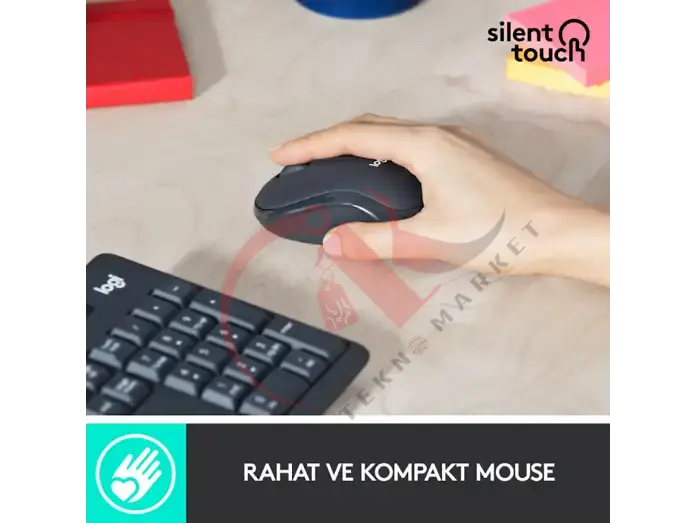 LOGITECH MK295 Sessiz Kablosuz Türkçe Q Klavye Mouse Seti - Siyah