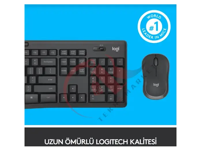 LOGITECH MK295 Sessiz Kablosuz Türkçe Q Klavye Mouse Seti - Siyah