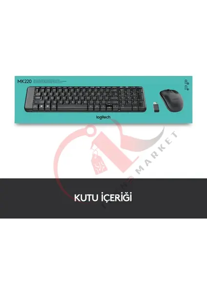 Logitech MK220 Q Tr Siyah Kablosuz Klavye Mouse Set