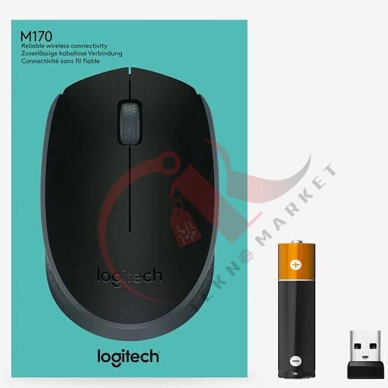 Logitech M170 Kablosuz Optik Mouse, Kullanışlı Ve Hızlı M170 - Gri - Siyah M170