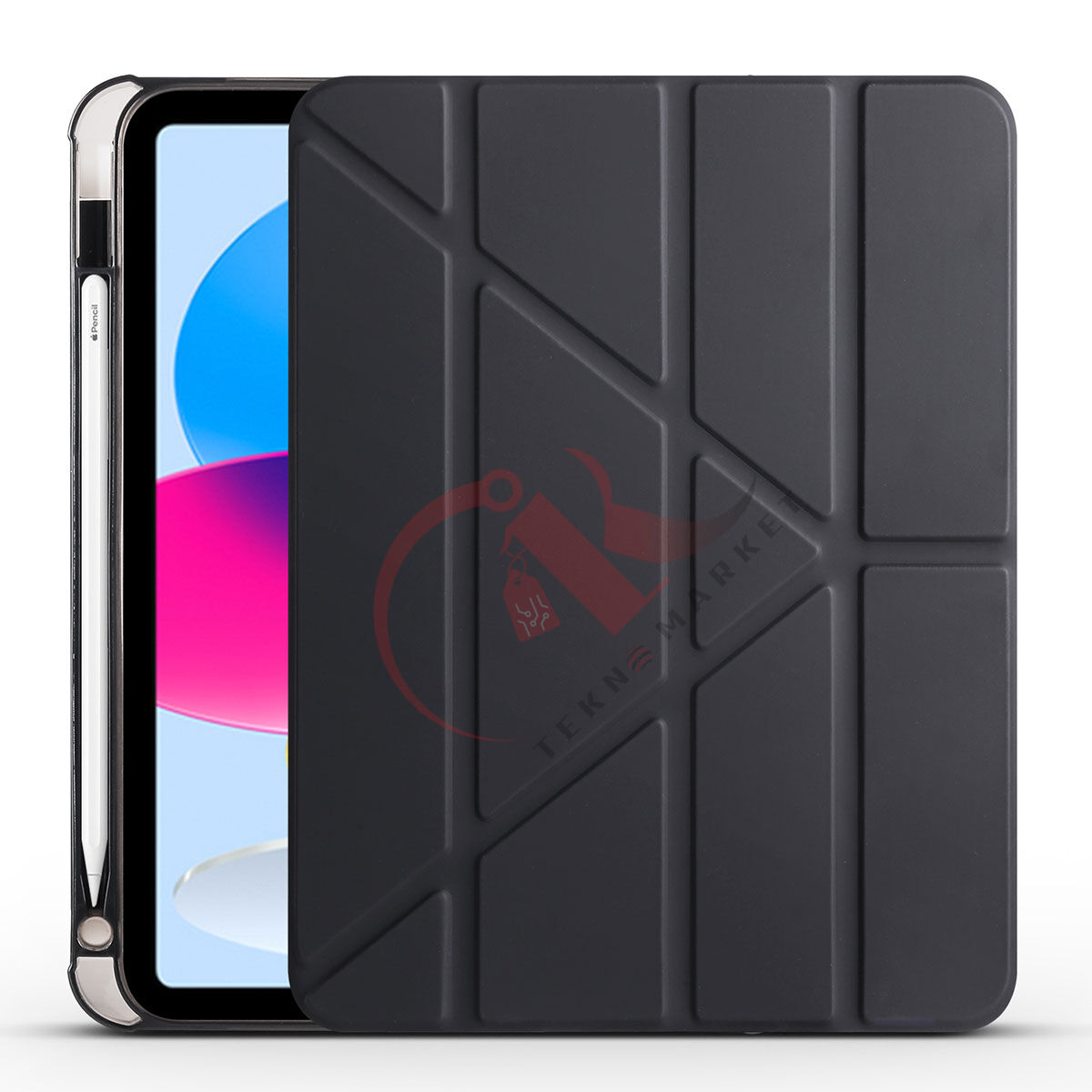 Zore Apple iPad 10.9 2022 (10.Nesil) Kılıf Zore Tri Folding Kalem Bölmeli Standlı Kılıf